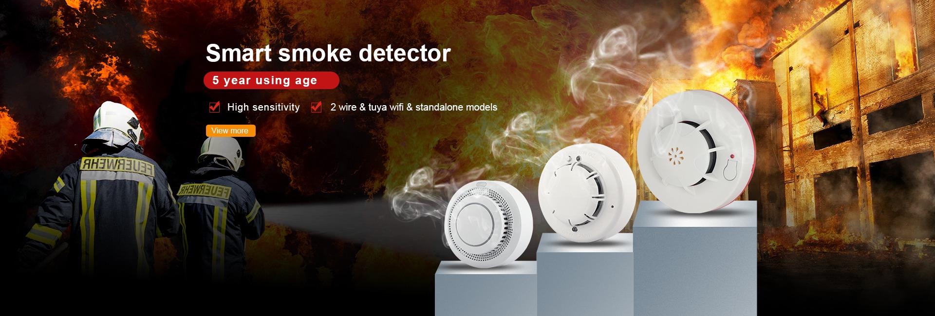 Stand Alone Fire Alarm Smoke Detector Tester Mini Size Sensor 10 Years Life Battery Working