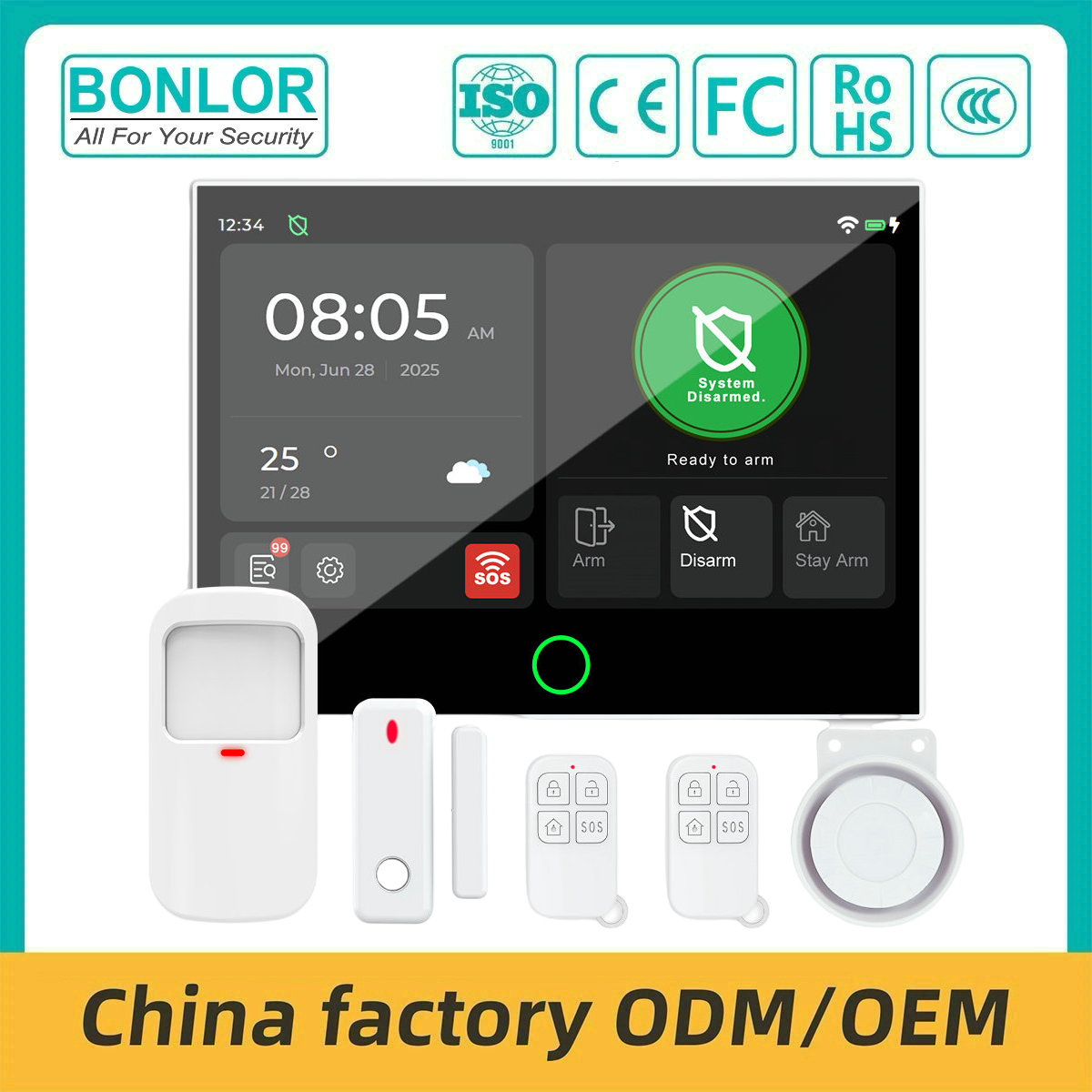 SF-G27 Tuya Intelligent 7-Inch WiFi Portable Home Security System New Generation Alarm System