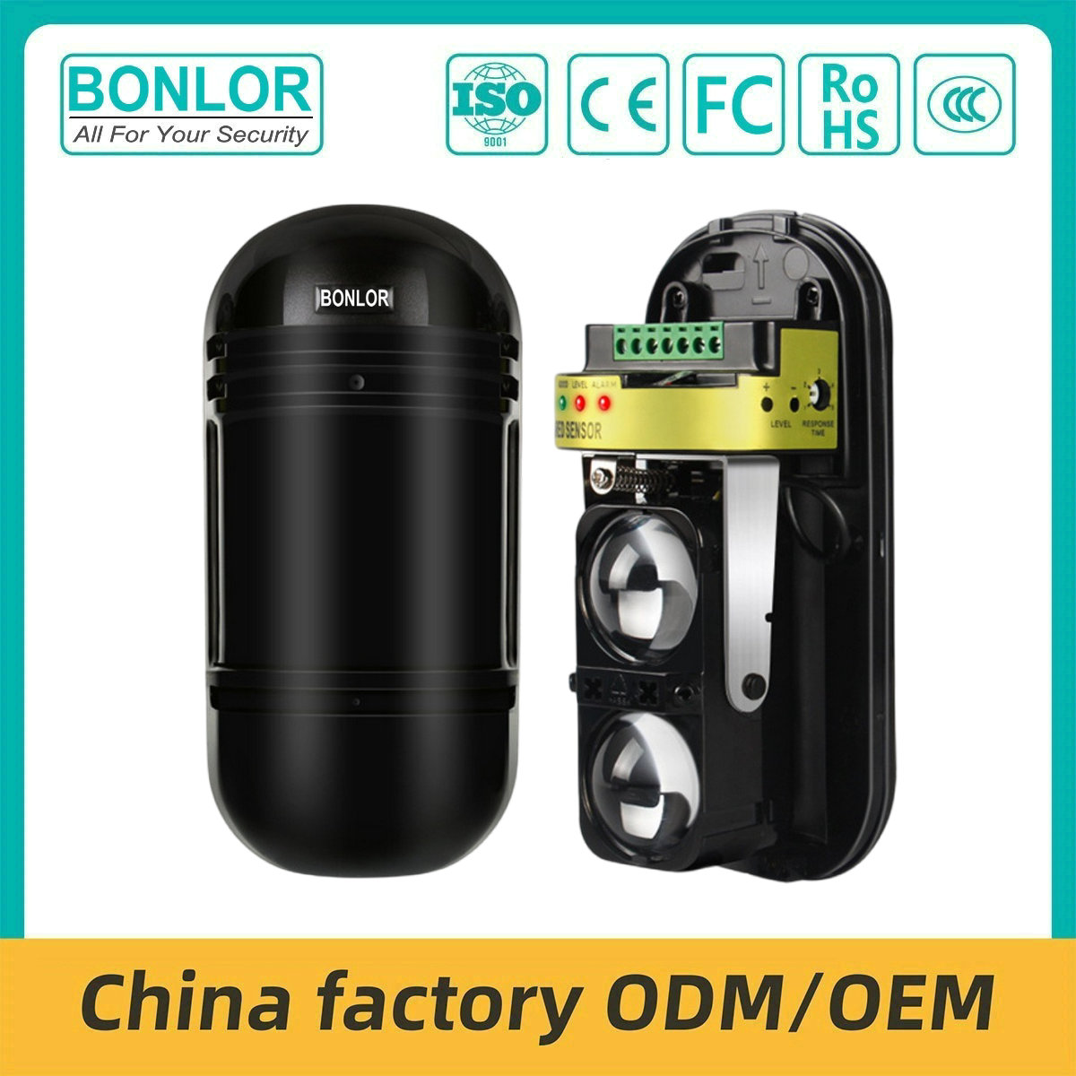 ABT-150  Distance 30-150 Meters Waterproof Infrared Two Beam Barrier Detector fo