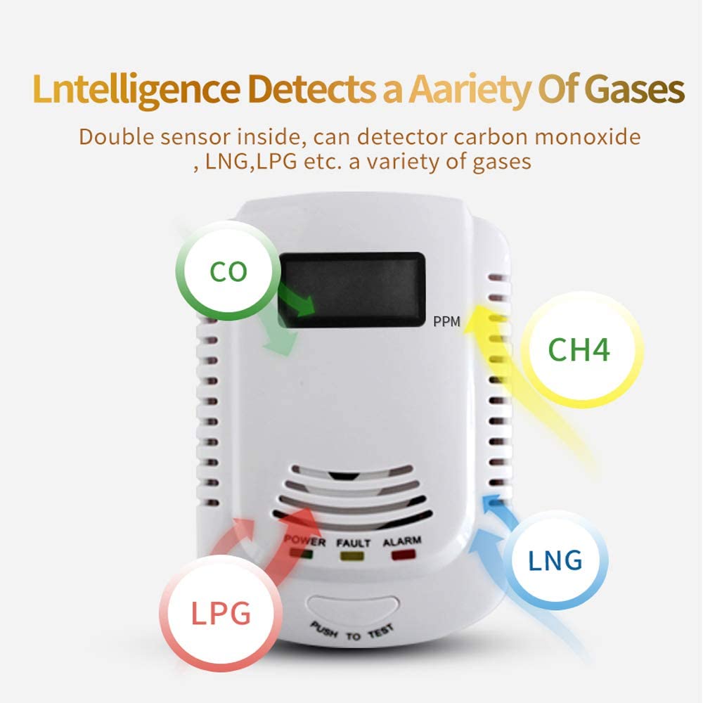 Home Standalone Plug-In Combustible Gas Detector LPG LNG Coal Natural Gas Leak Alarm Sensor Voice Warning Alarm Sensor
