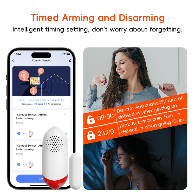 Wireless Anti-Theft Wifi Tuya Smart App Home Security System Open Magnetic Door Window Entry Alarm Single Sensor With Siren