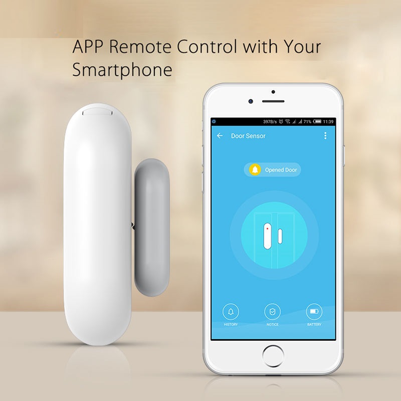 WIFI Smart Door Open Contact Sensor Detector Entry Detector Sensor with App Alerts Compatible with Alexa Google Assistant