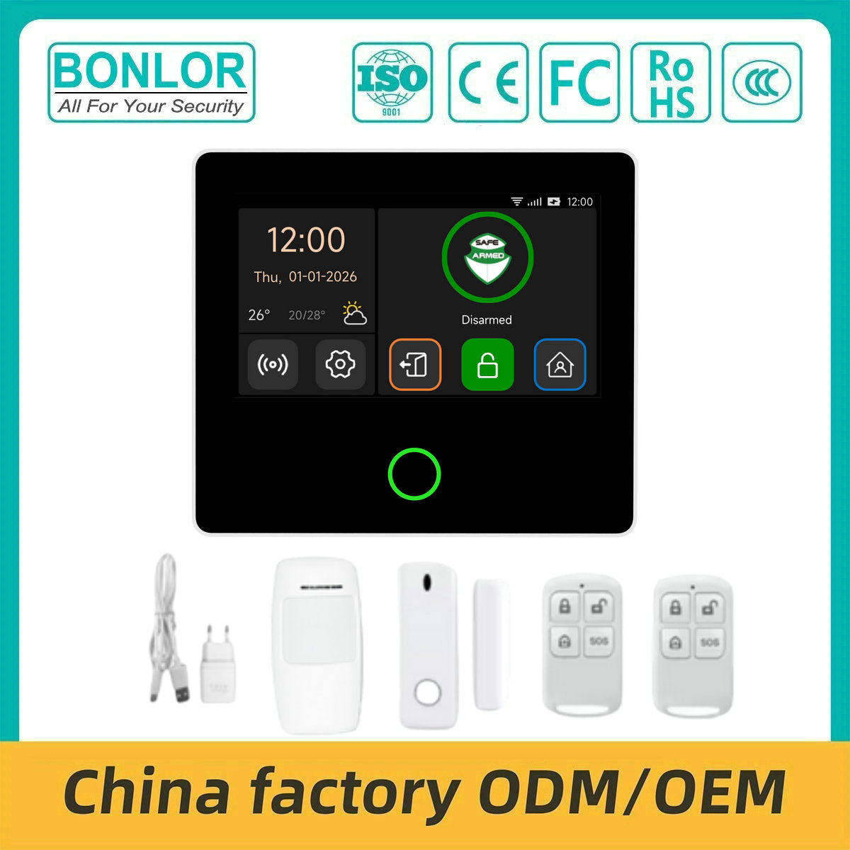 SF-G24 Tuya Smart WiFi 4G Security Alarm System Panel Built-in Siren with 433 Door Motion Sensor Home Alarm System
