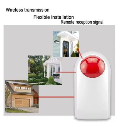 Outdoor Waterproof Wireless Alarm System 120db Hight Decibel Home Alarm System Security Strobe Light Sensor Intelligent Security